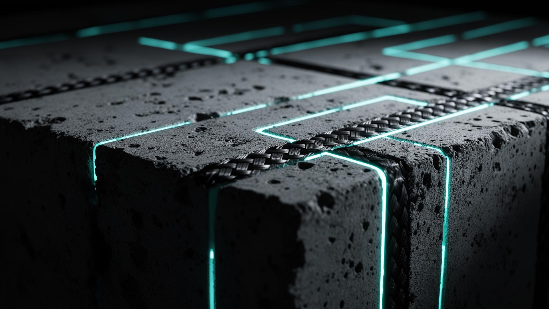 Engineered composite building material with embedded sensor lines